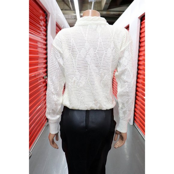 4 design VINTAGE argyle knit mohair SWEATER pullover M - Picture 5 of 5